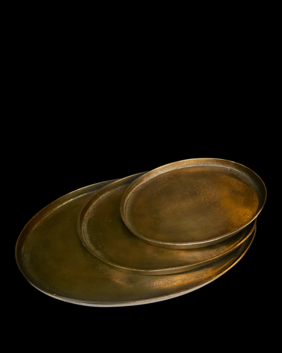 New Polspotten Antique brass Oval Platters gold