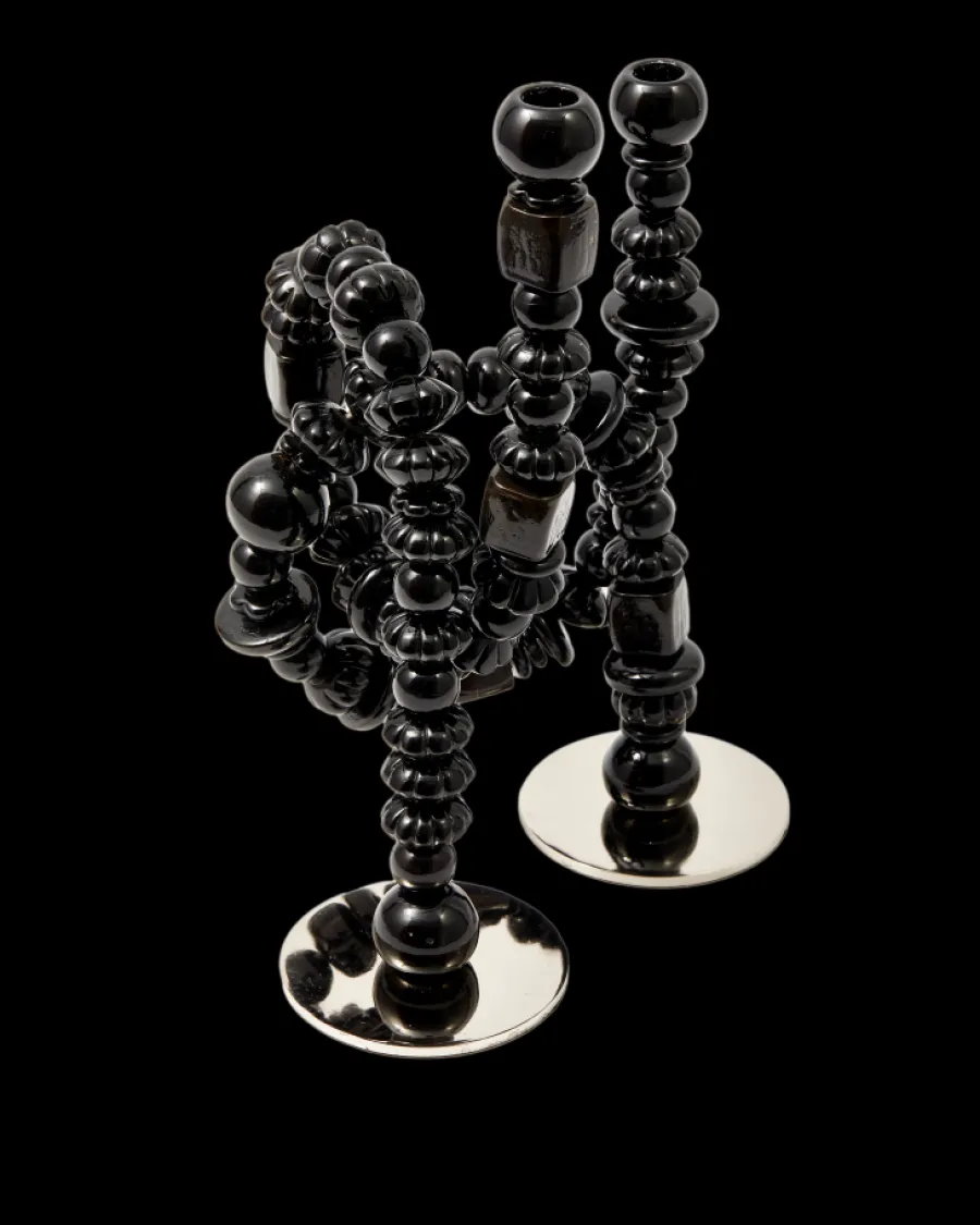 Store Polspotten Beads Candle Holder black