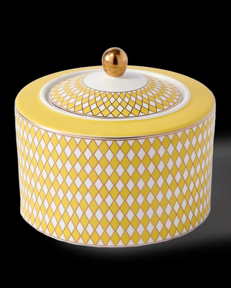 Outlet Polspotten Chess Jar Low yellow