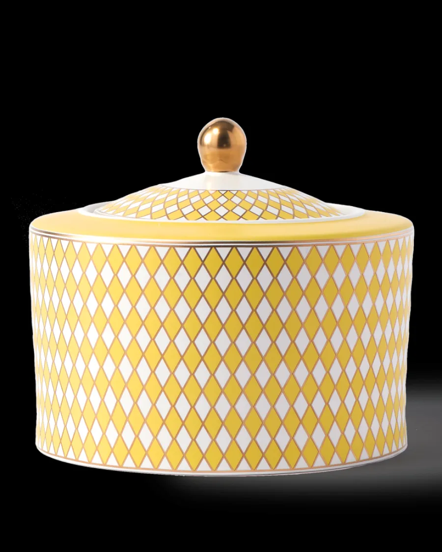 Outlet Polspotten Chess Jar Low yellow