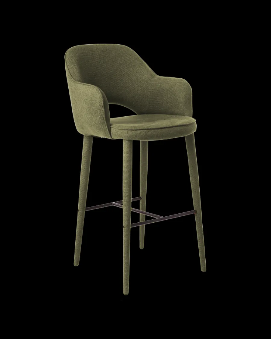 Online Polspotten Cosy Barstool olivegreen