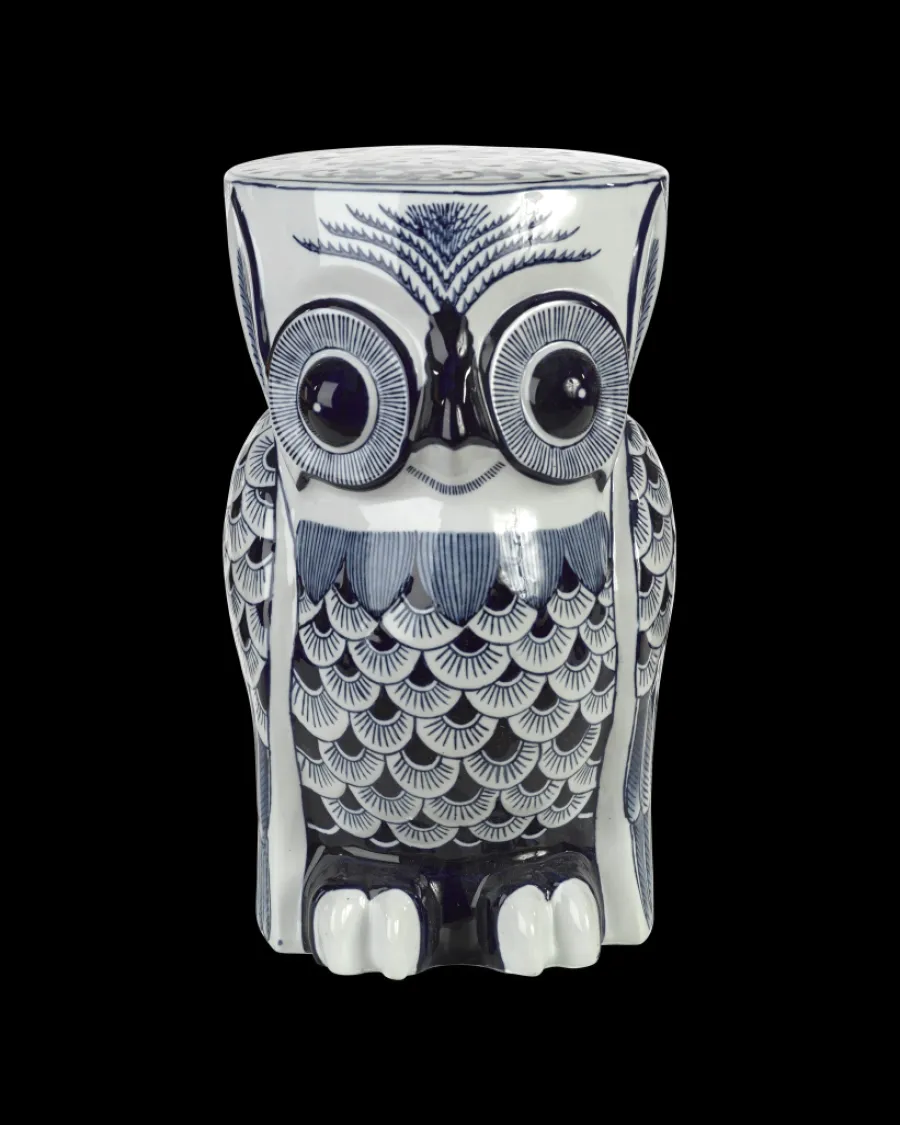 Outlet Polspotten Flower Owl Stool darkblue