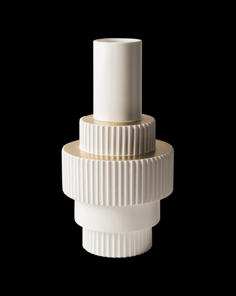 New Polspotten Gear Vase - L white