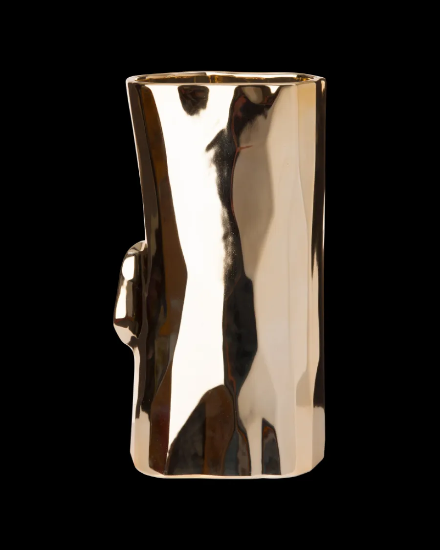 Outlet Polspotten Log Vase - M gold