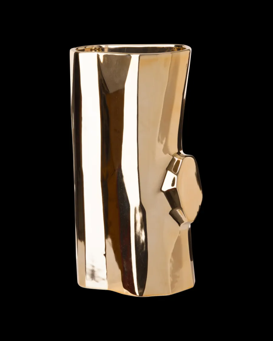 Outlet Polspotten Log Vase - M gold