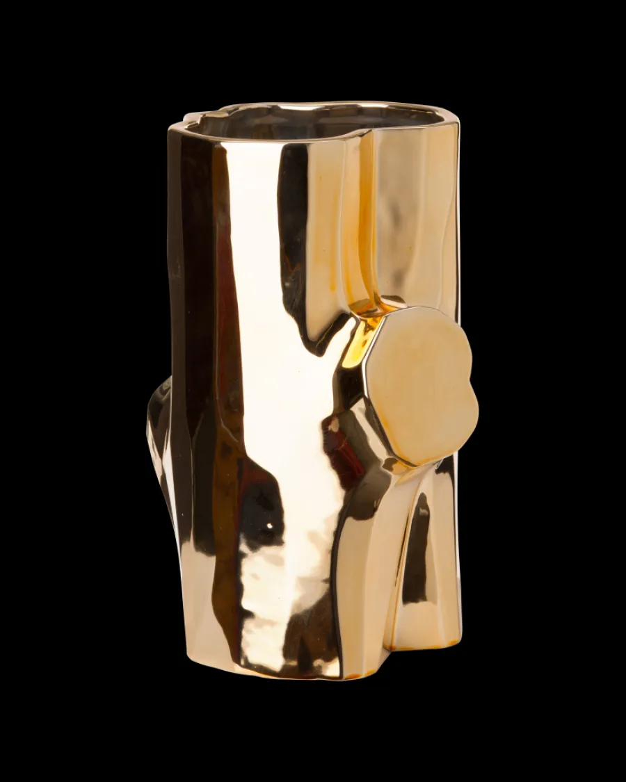 Clearance Polspotten Log Vase - S gold