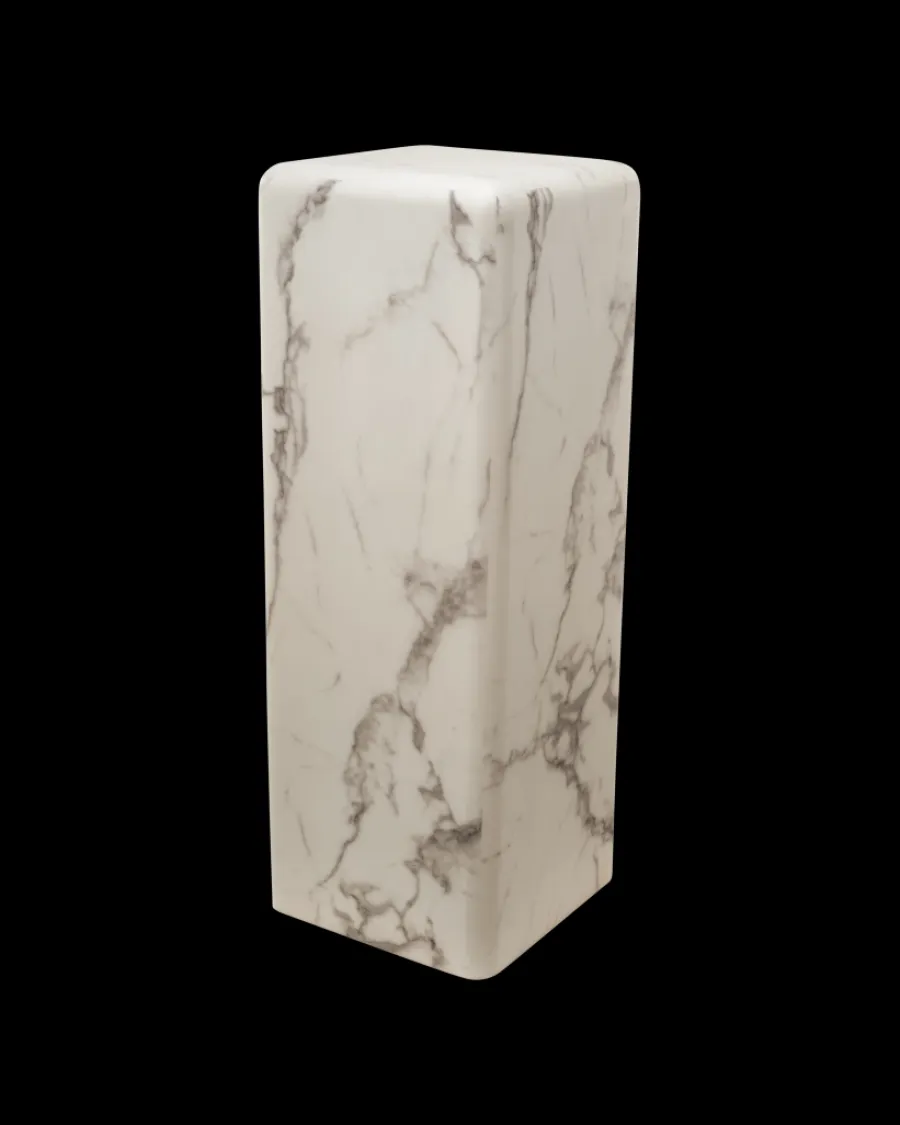 Online Polspotten Marble Look Pillar - L white