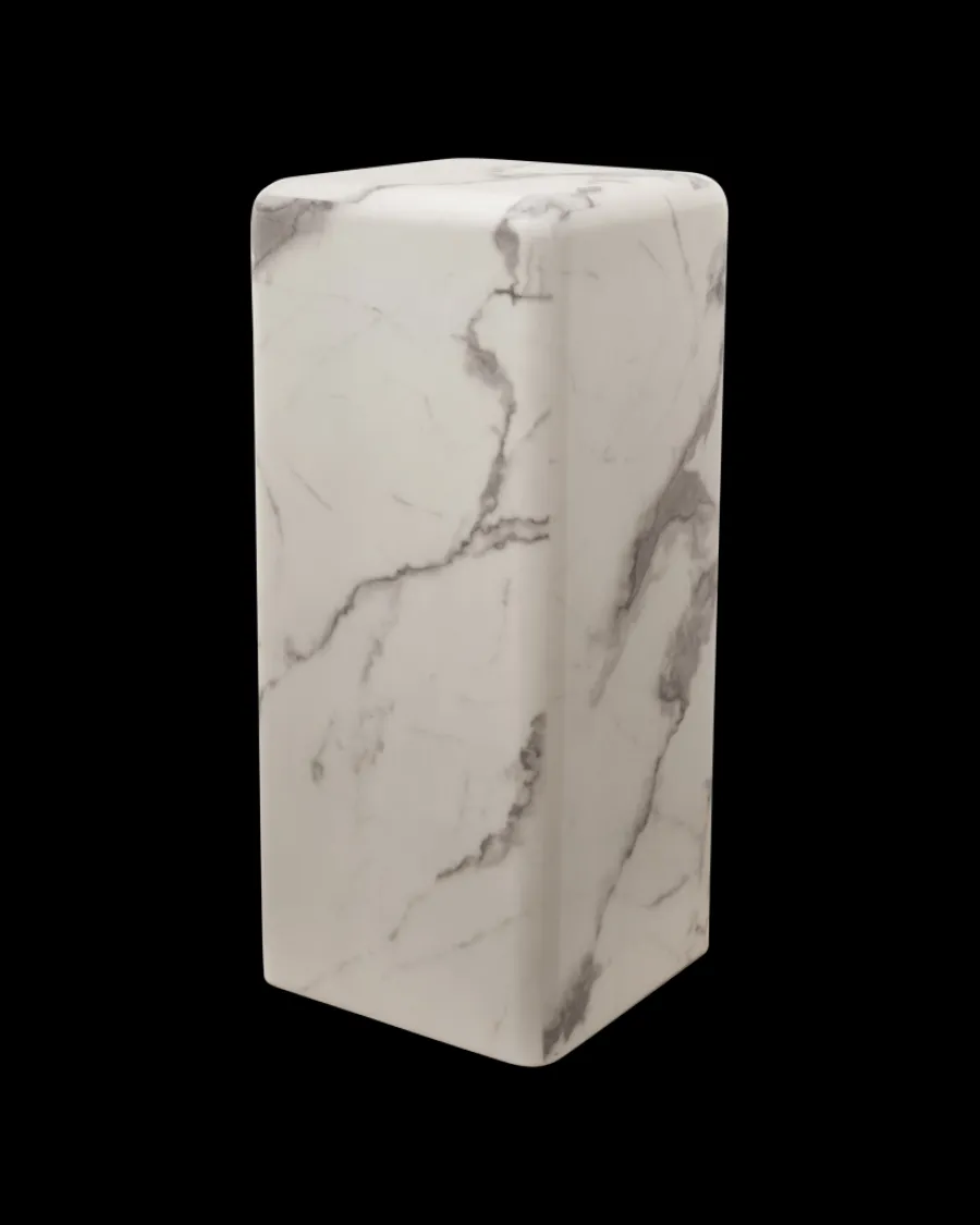 Outlet Polspotten Marble Look Pillar - M white