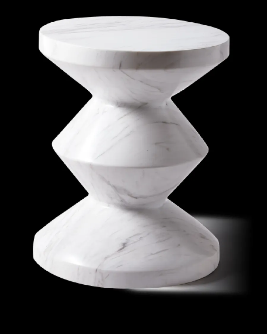 Cheap Polspotten Marble Zig Zag Kruk white