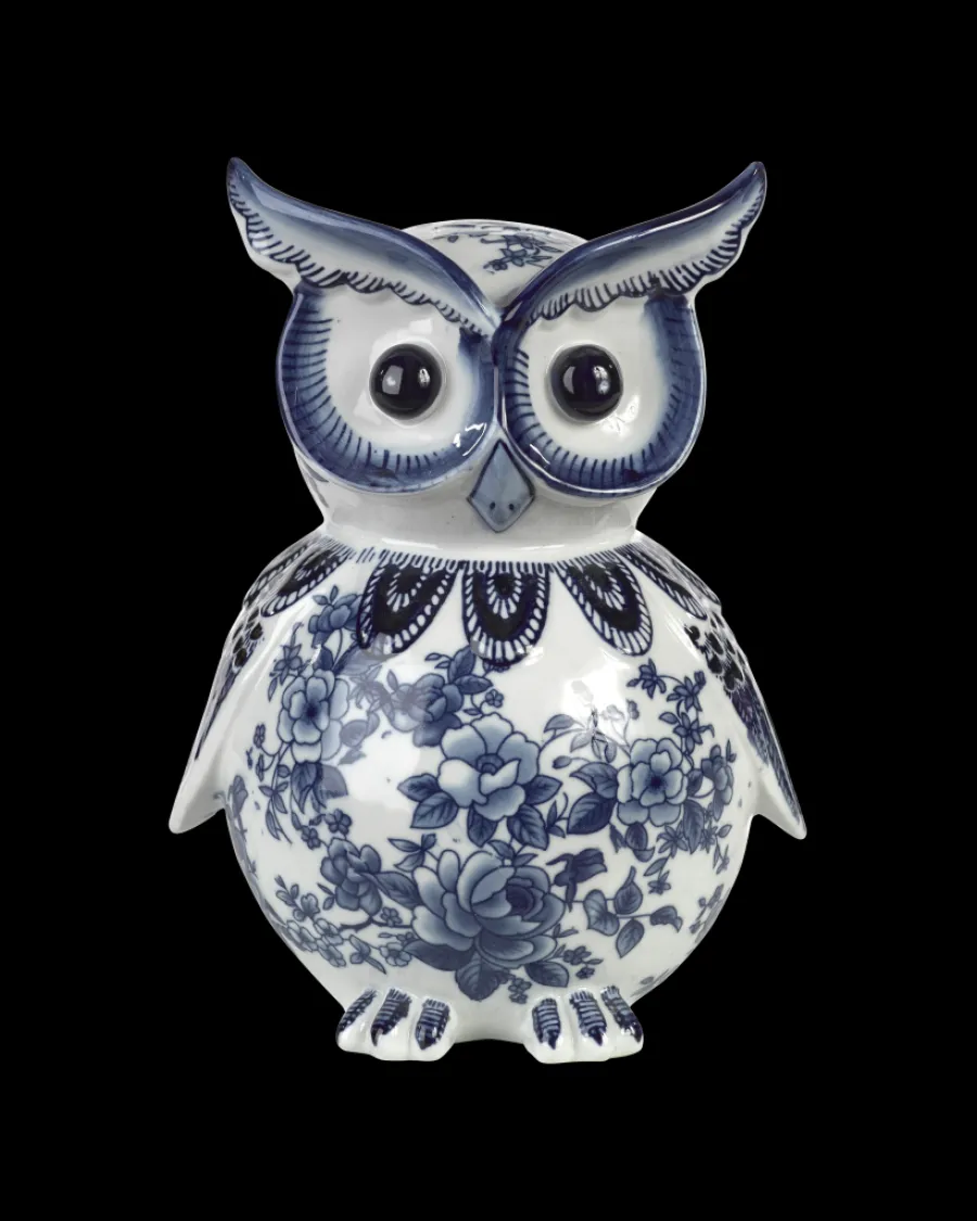 Hot Polspotten Owl Piggy Bank darkblue