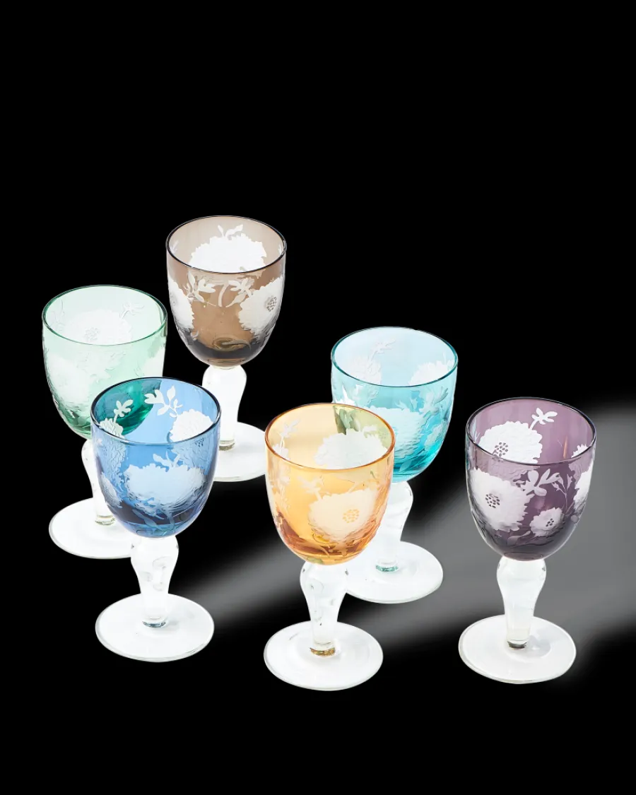 Hot Polspotten Peony Wine Glasses multi-colour