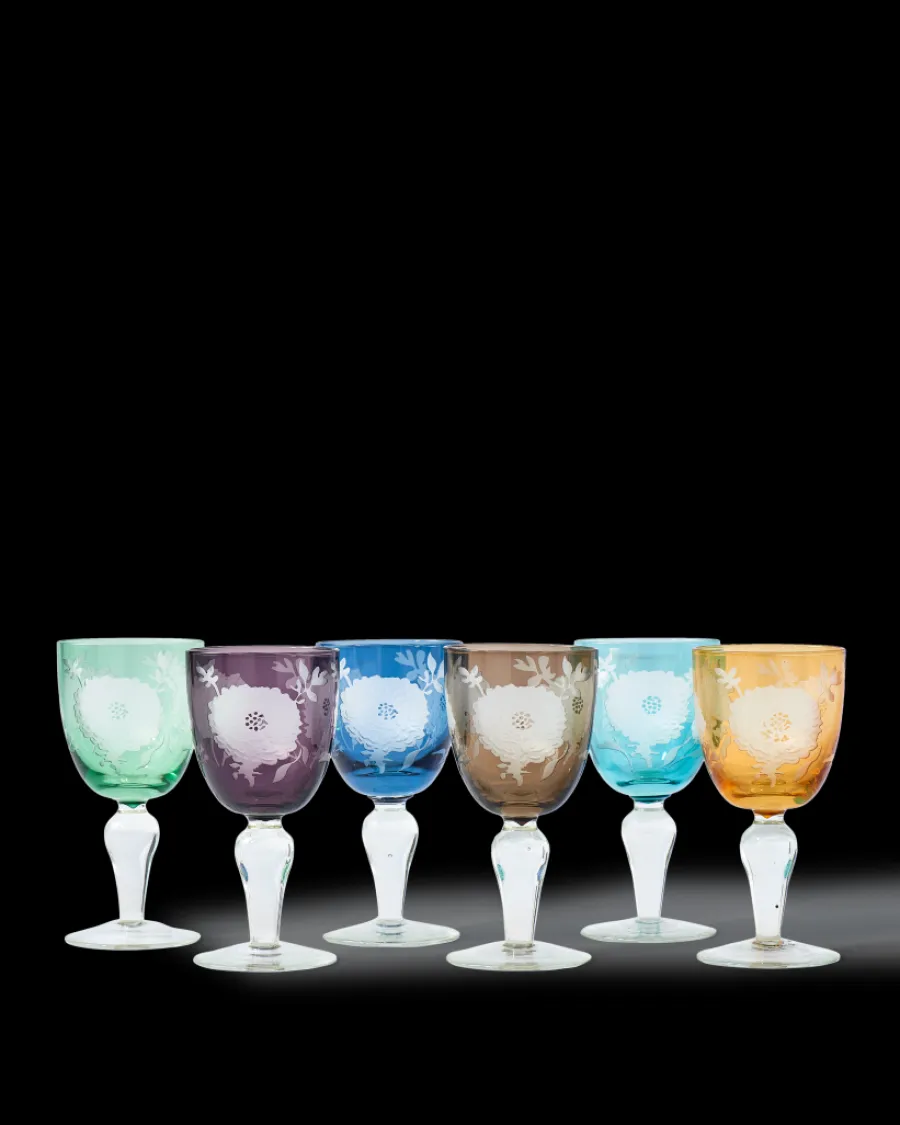 Hot Polspotten Peony Wine Glasses multi-colour