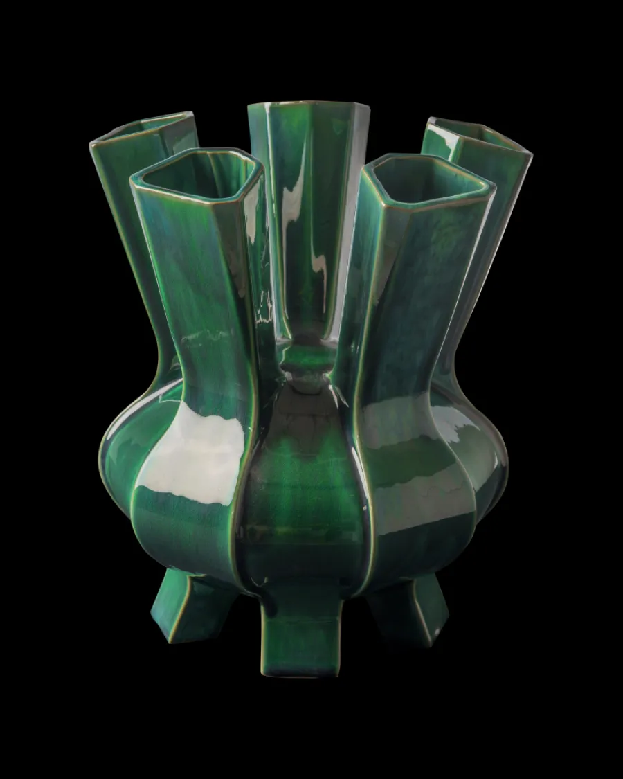 Discount Polspotten Puyi Vase darkgreen