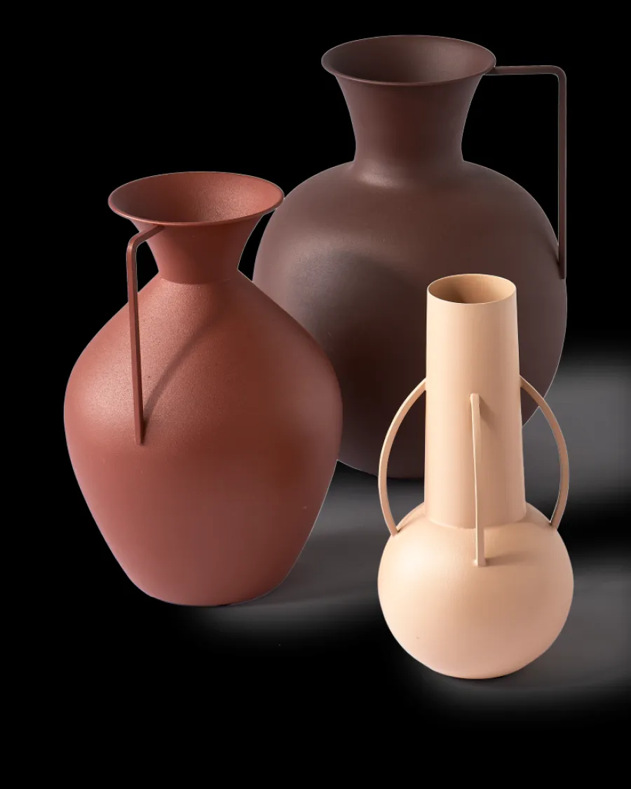 New Polspotten Roman Vases set 3 cognac