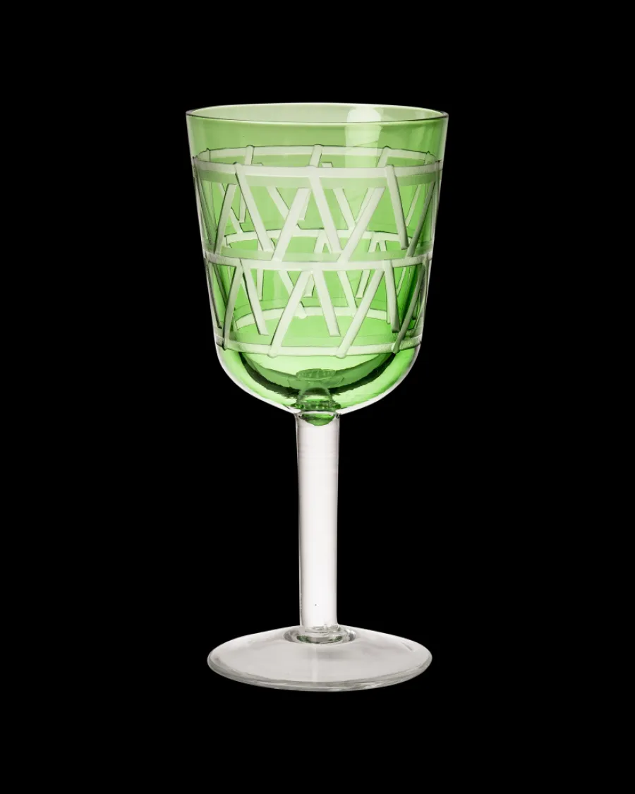 New Polspotten Tie Up Wine Glasses olivegreen