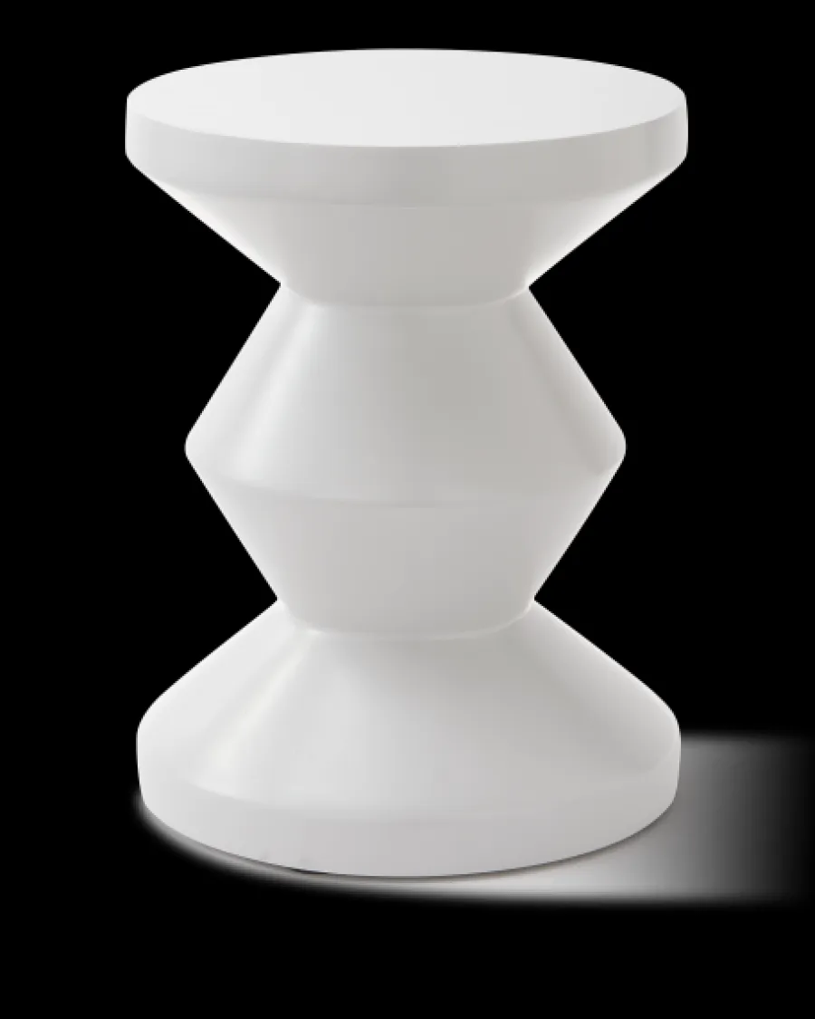 Clearance Polspotten Zig Zag Stool Outdoor white